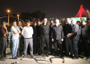 دومین بازدید شبانه شهردار کلان‌شهر شيراز از عملیات پروژه تعریض پل سلمان فارسی