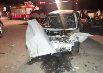 چهار مصدوم بر اثر برخورد دو خودروی سواری پرایدو۴۰۵در جاده کیان آباد