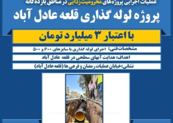 اجرای طرح دفع آبهای سطحی در محله‌های محروم شهرداری منطقه ۴