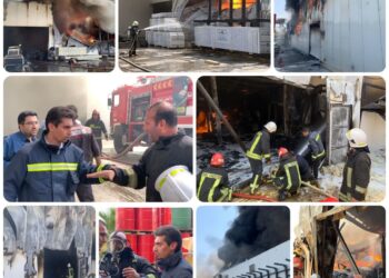 آتش سوزی گسترده فوم سازی در شهرک صنعتی شیراز