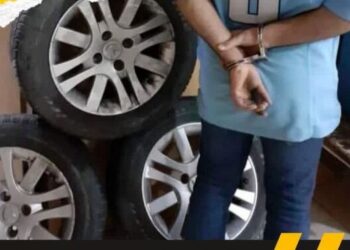 دستگیری سارق لاستیک در شهر صدرا