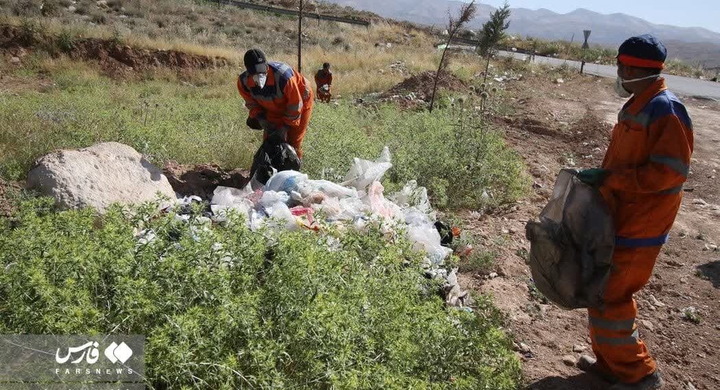 پاکسازی پسماند بزرگراه شهدای قشقایی محور شیراز – خانه زنیان